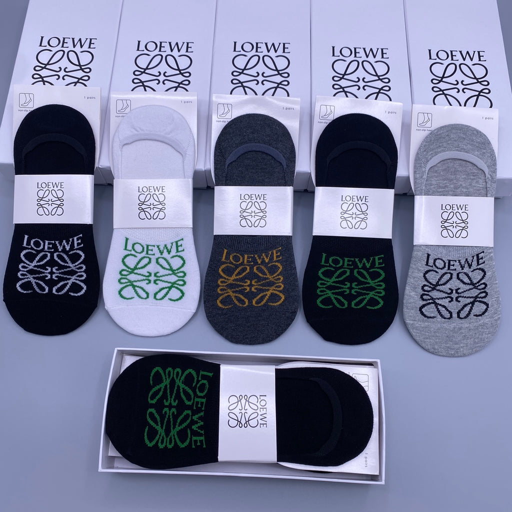 Loewe large contrast anagram ankle socks - view 1