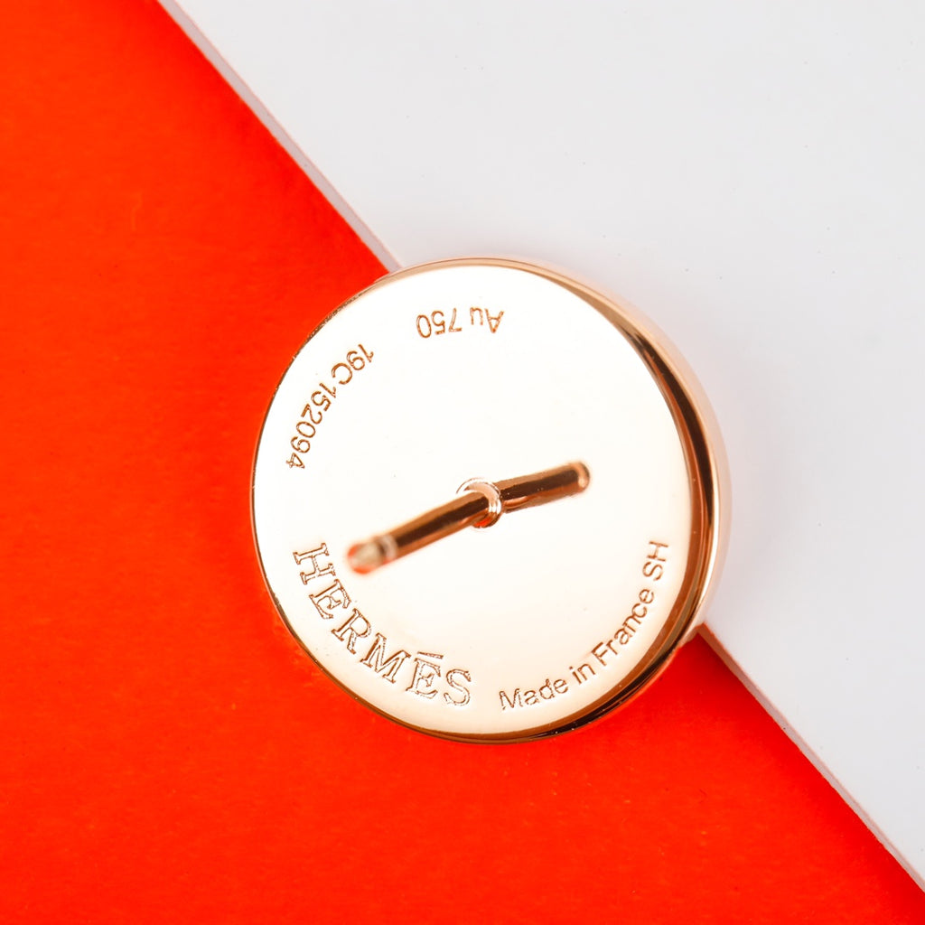 Hermès Gold and Silver-Tone Round Disc Stud Earrings - album image 5