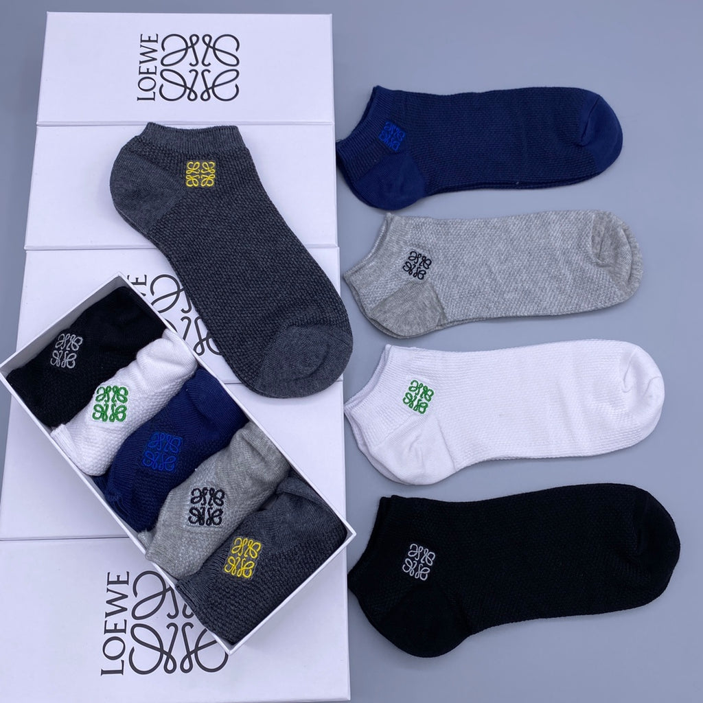 Loewe low cut colored anagram ankle socks - view 5