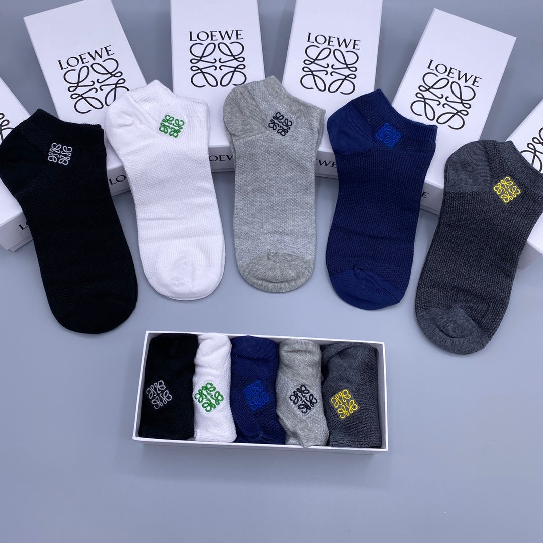 Loewe low cut colored anagram ankle socks - view 4