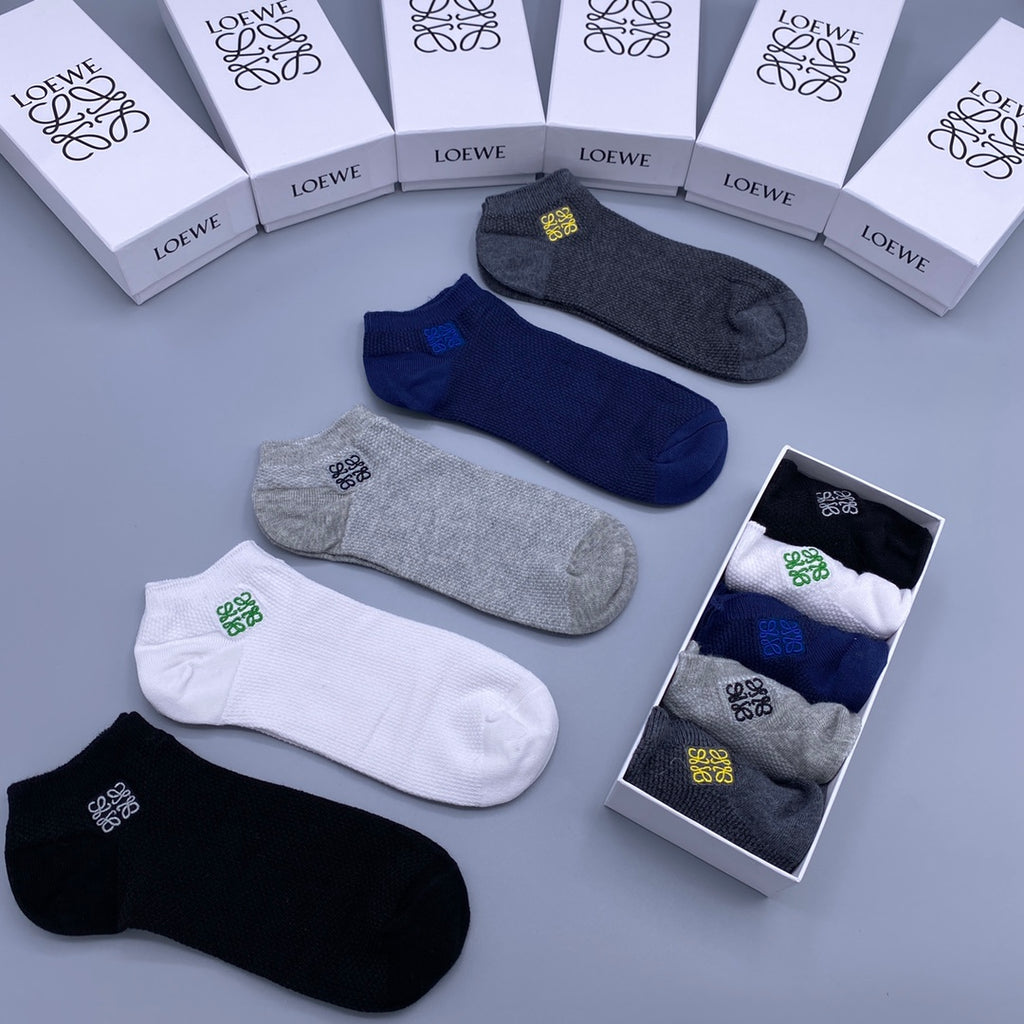 Loewe low cut colored anagram ankle socks - view 3