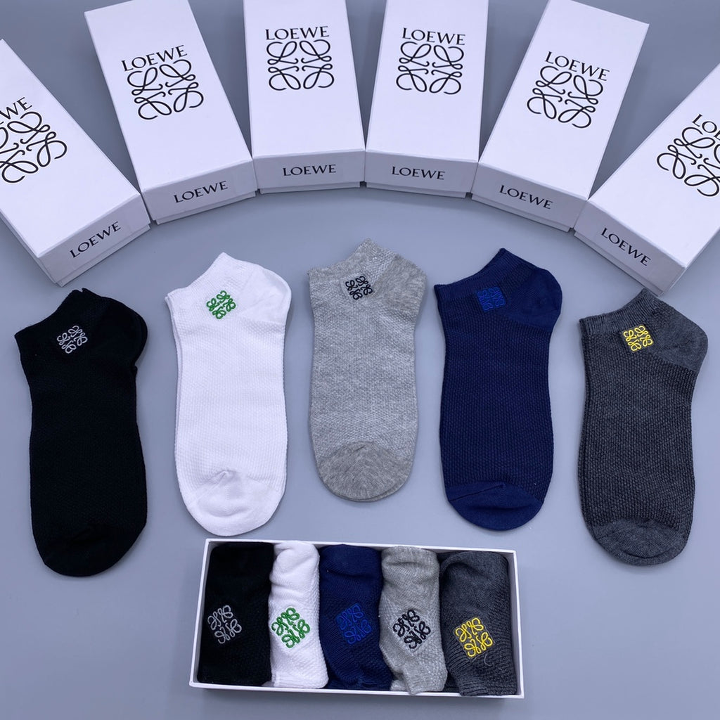 Loewe low cut colored anagram ankle socks - view 2