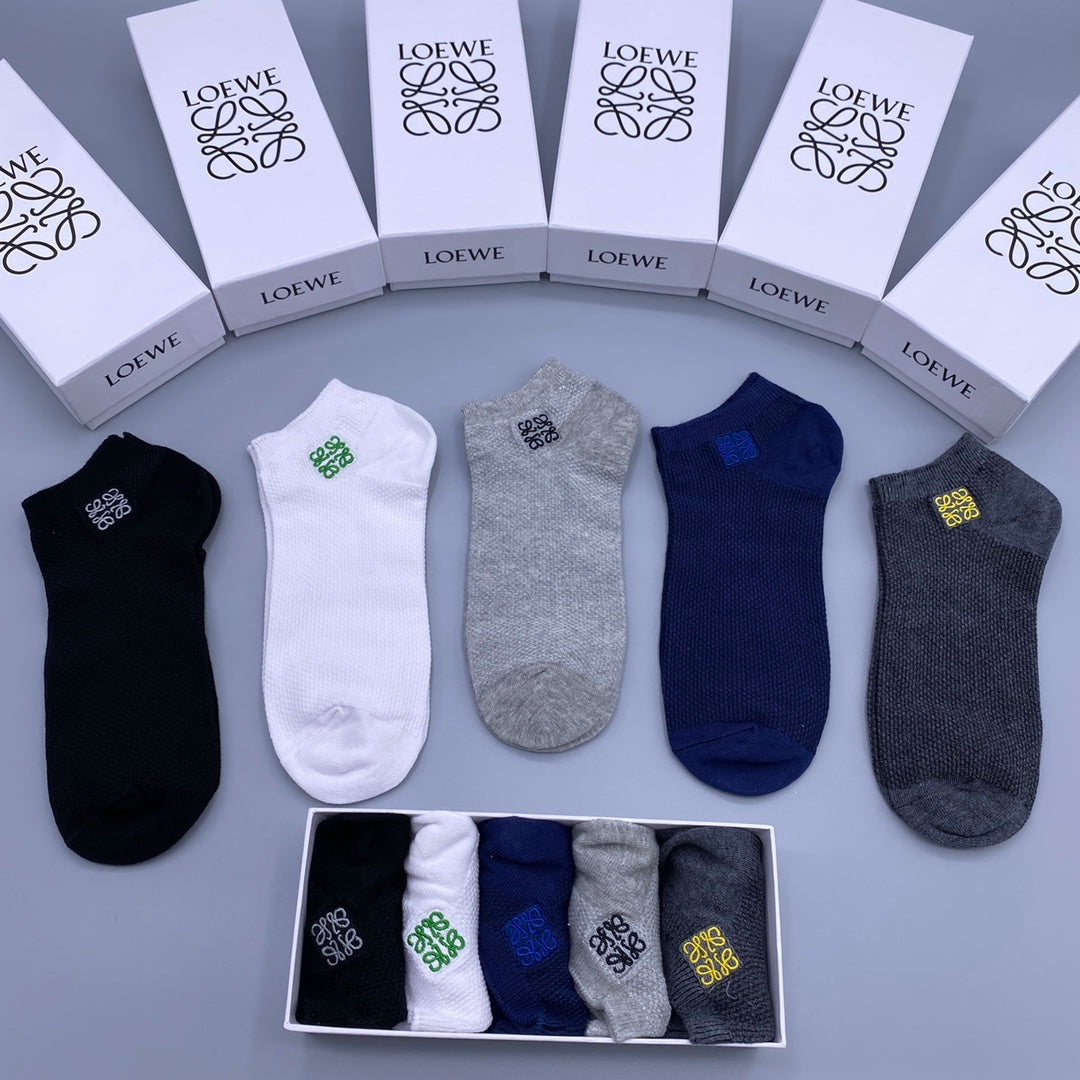 Loewe low cut colored anagram ankle socks - view 2