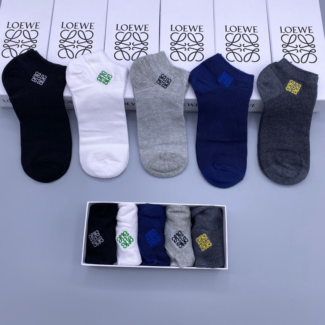 Loewe low cut colored anagram ankle socks - view 6