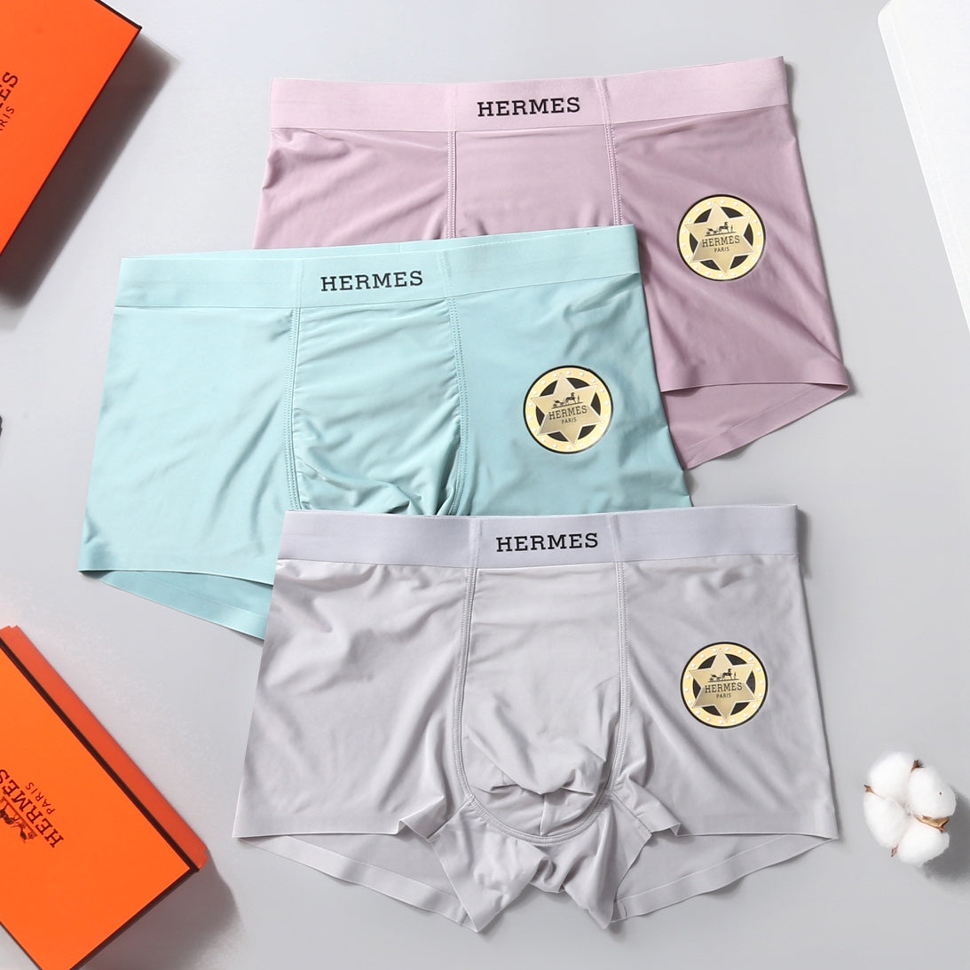 Hermes pastel black wordmark men's underwear, image 7