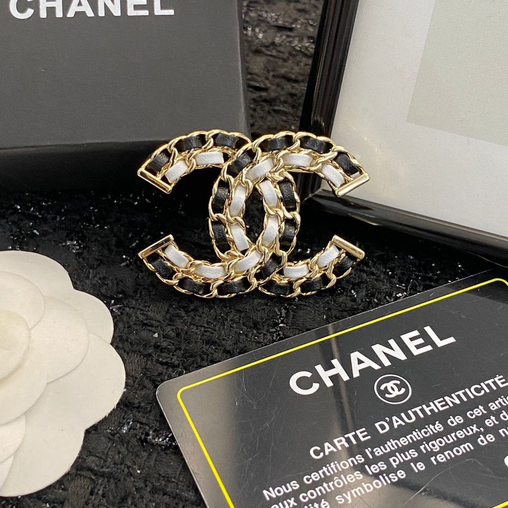 Chanel Gold-Tone Crystal Interlocking C Brooch - album image 1