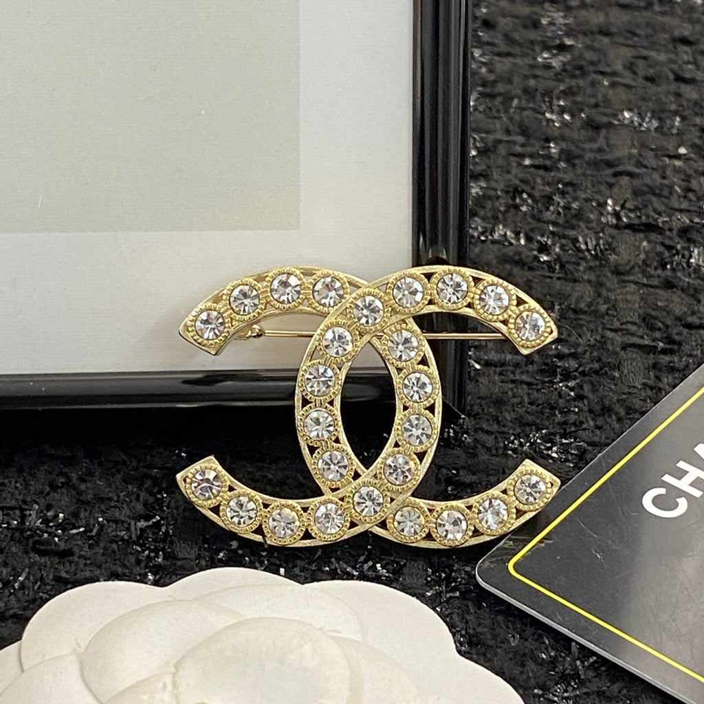 Chanel Interlocking C Crystal Accent Brooch - album image 4