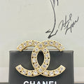 Chanel Interlocking C Crystal Accent Brooch - album image 1