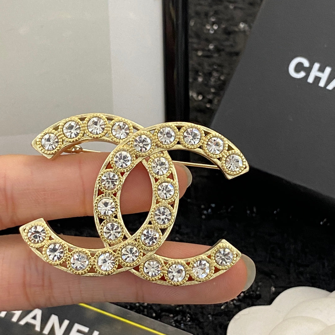 Chanel Interlocking C Crystal Accent Brooch - album image 8