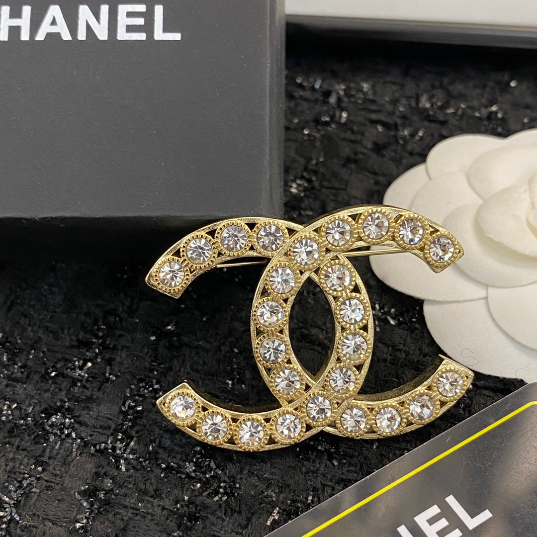 Chanel Interlocking C Crystal Accent Brooch - album image 3