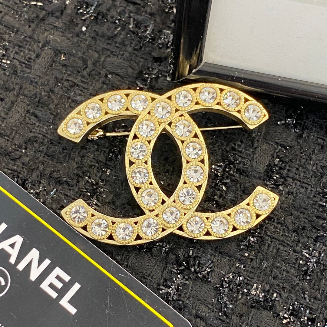 Chanel Interlocking C Crystal Accent Brooch - album image 9