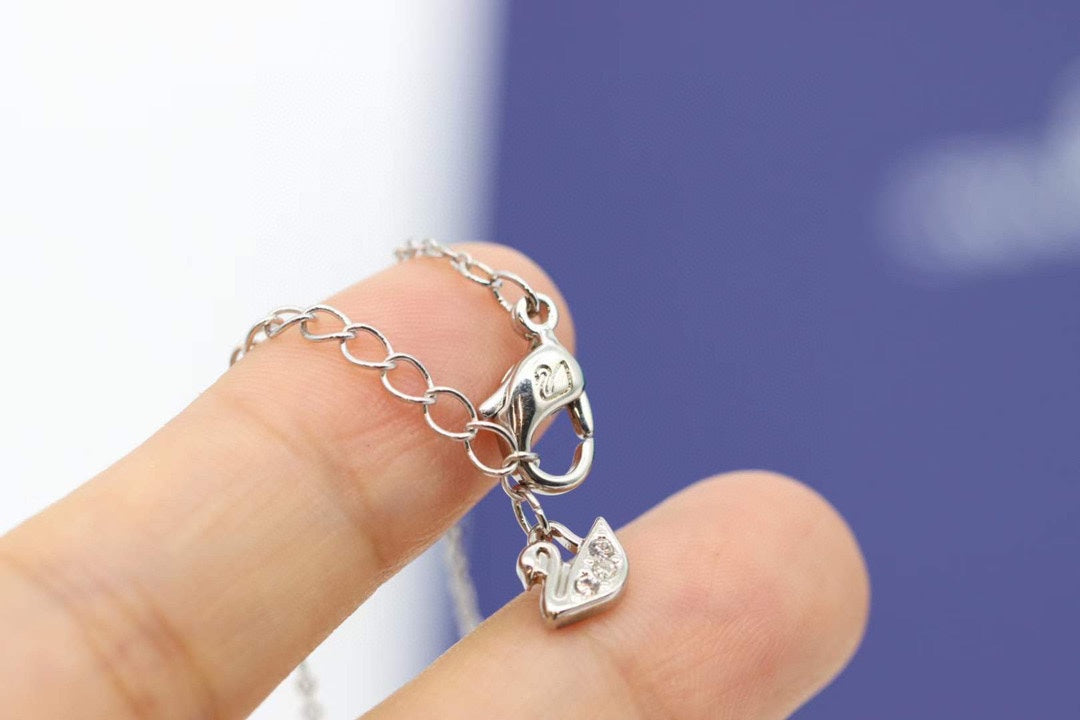 Swarovski Silver-Tone Crystal Swan Pendant Necklace - album image 5