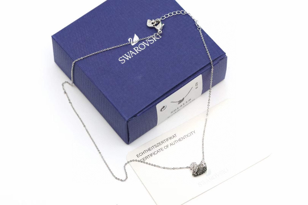 Swarovski Silver-Tone Crystal Swan Pendant Necklace - album image 8