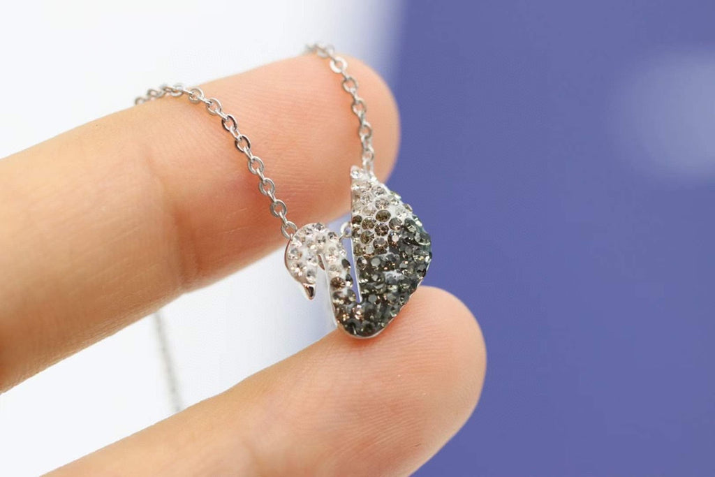 Swarovski Silver-Tone Crystal Swan Pendant Necklace - album image 4