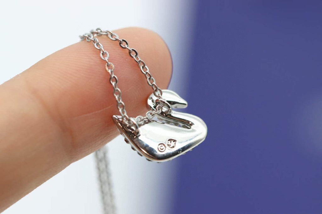 Swarovski Silver-Tone Crystal Swan Pendant Necklace - album image 3