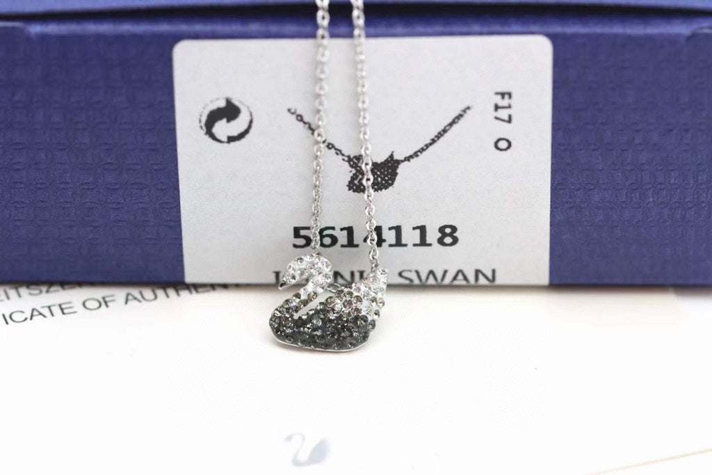 Swarovski Silver-Tone Crystal Swan Pendant Necklace - album image 7