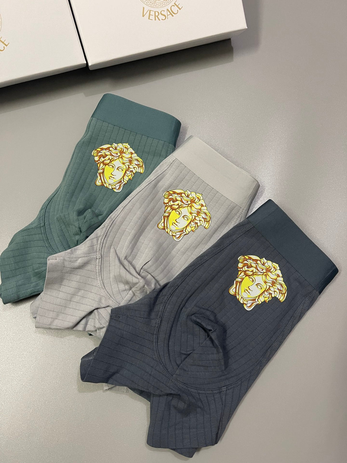Versace gold medusa ribbing boxer briefs - view 15