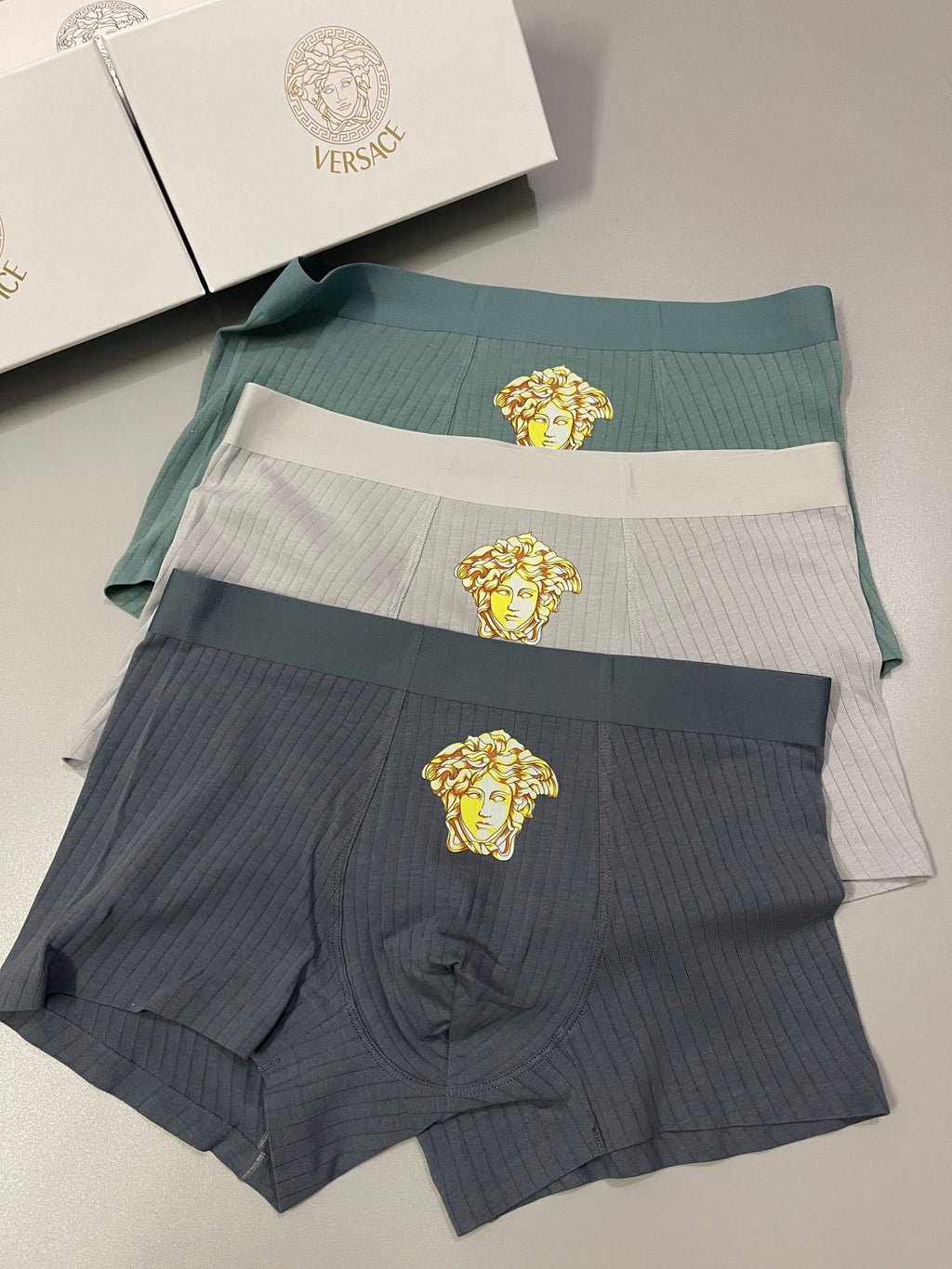 Versace gold medusa ribbing boxer briefs - view 9