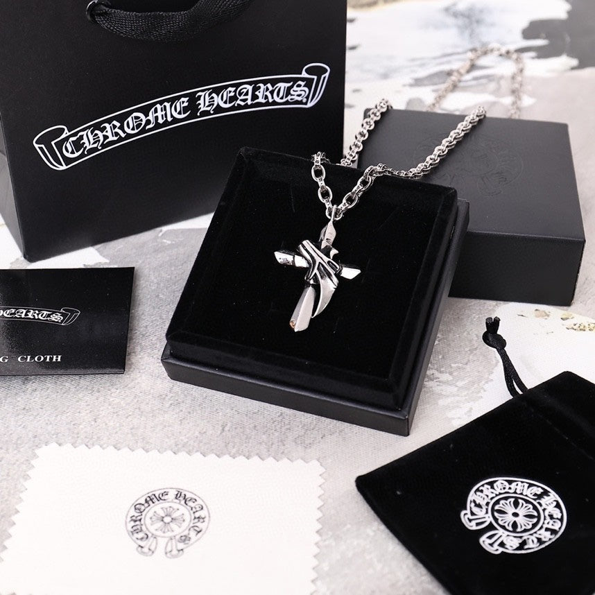 Chrome Hearts Mini Flame Cross Necklace - album image 1