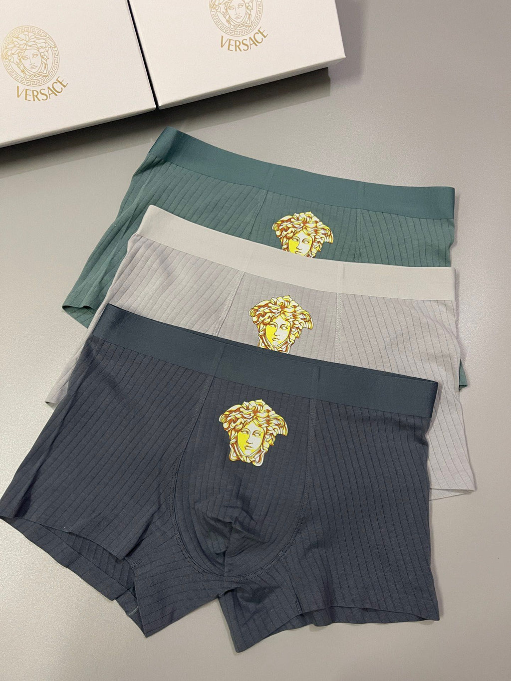 Versace gold medusa ribbing boxer briefs - view 8