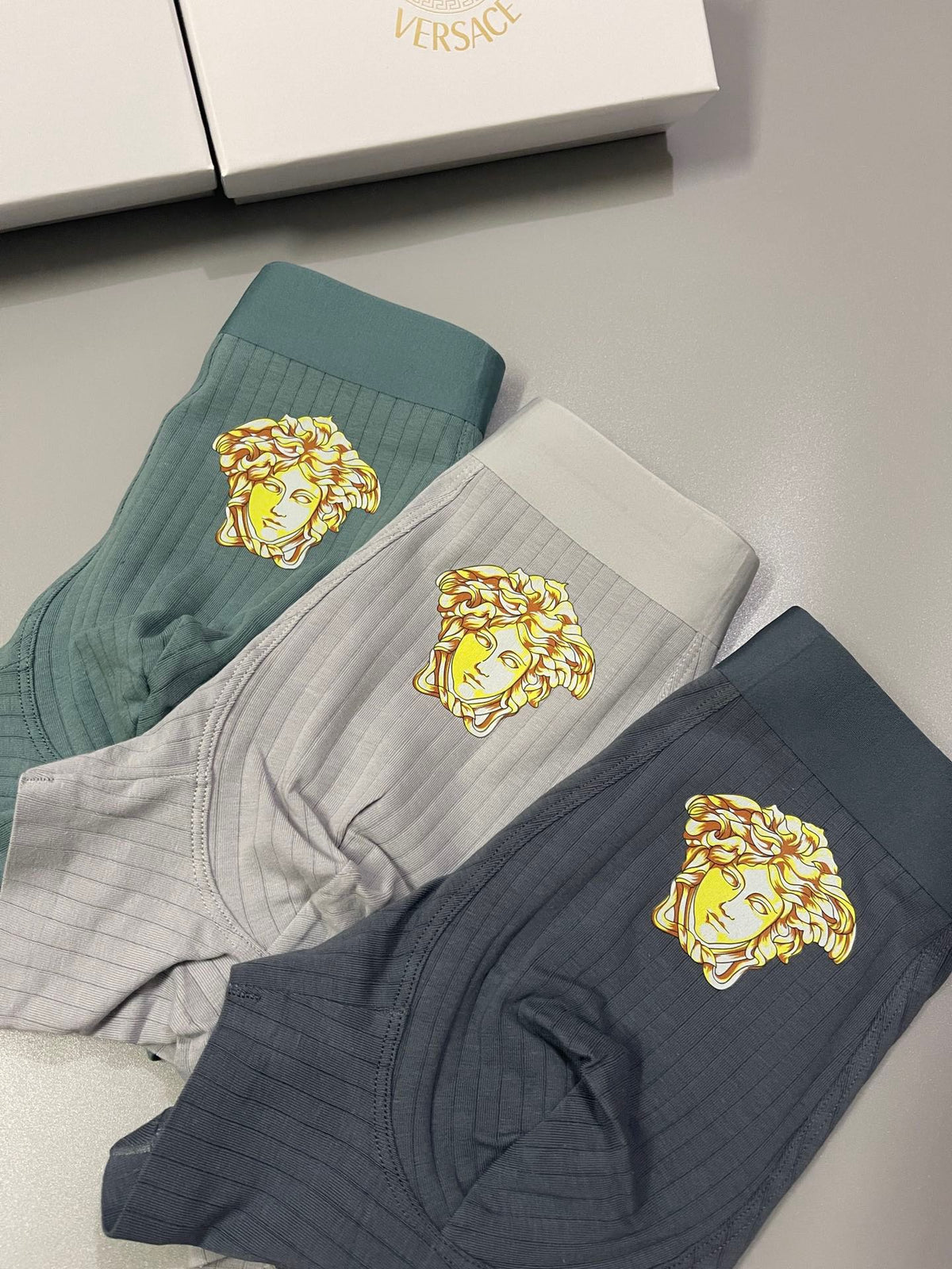 Versace gold medusa ribbing boxer briefs - view 6