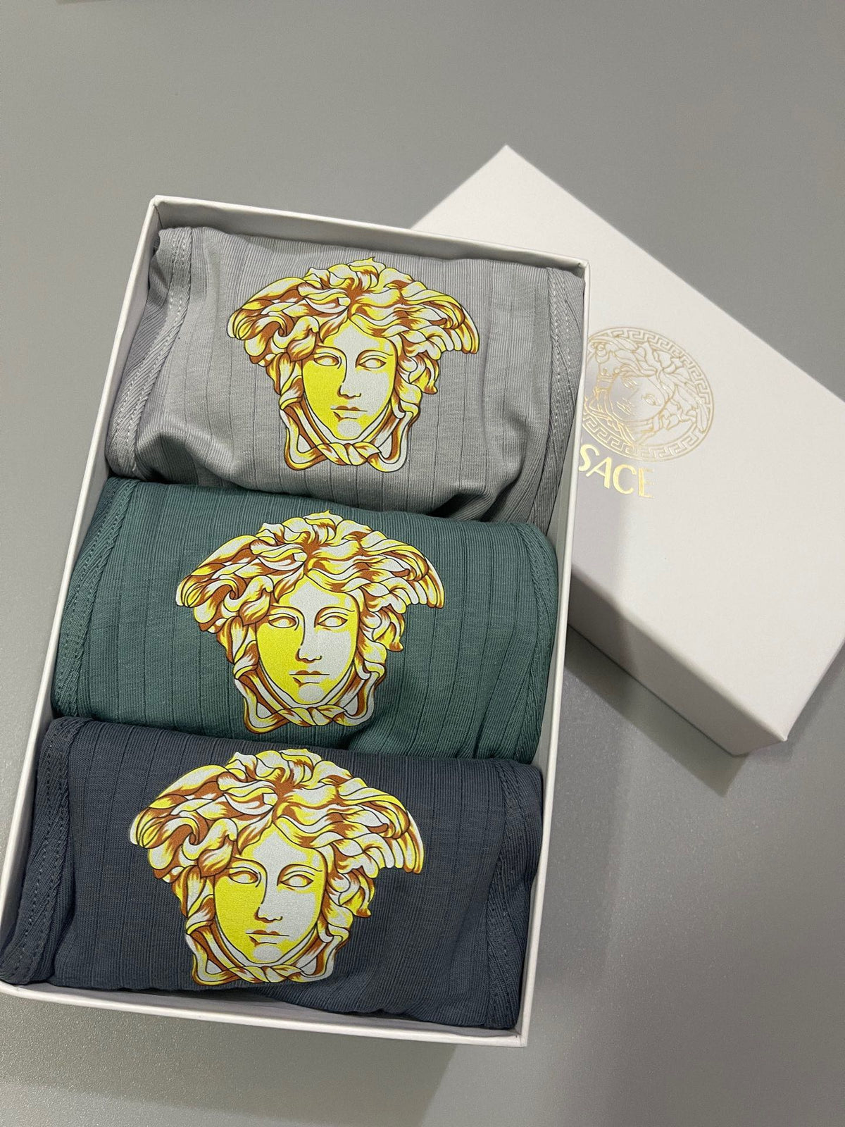 Versace gold medusa ribbing boxer briefs - view 3