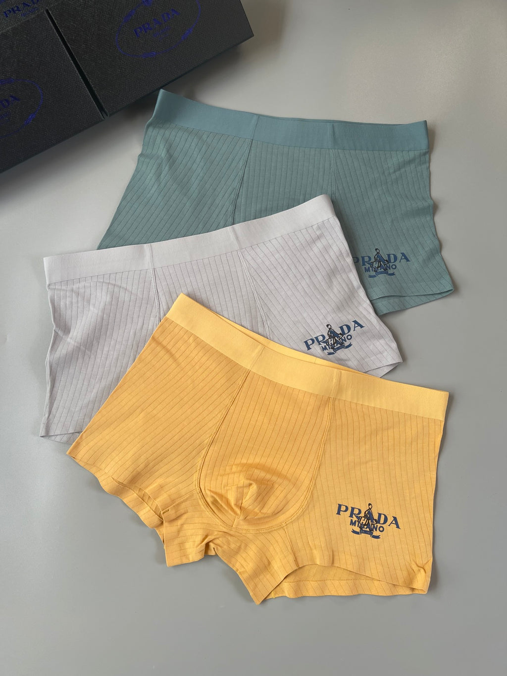 Prada ribbed pastel side lettering boxer briefs - view 1