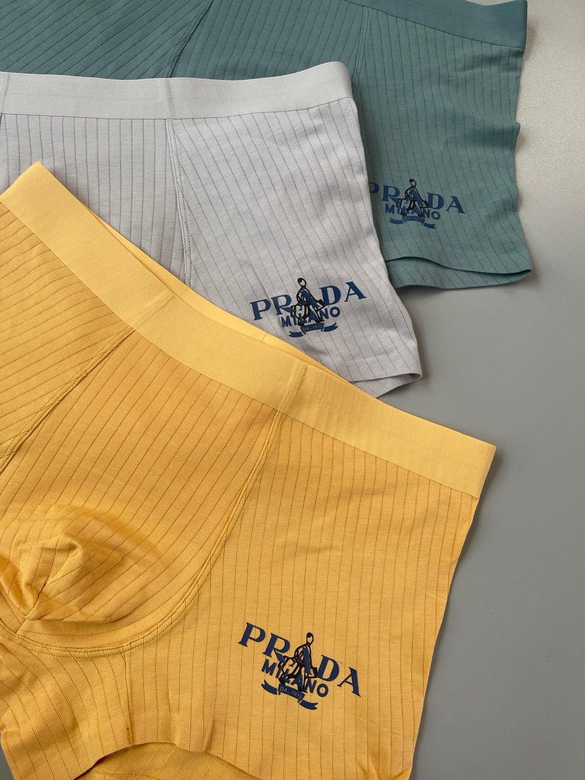 Prada ribbed pastel side lettering boxer briefs - view 2