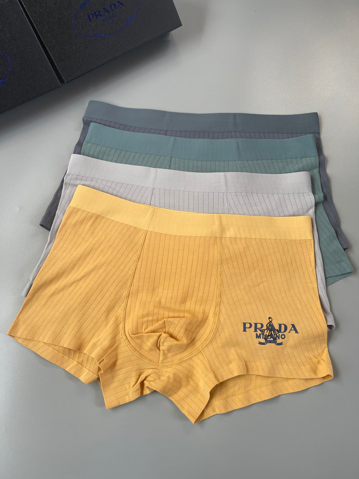 Prada ribbed pastel side lettering boxer briefs - view 5