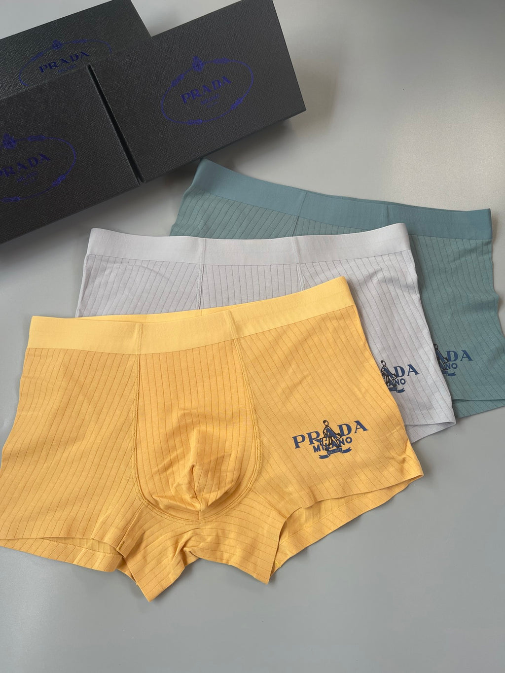 Prada ribbed pastel side lettering boxer briefs - view 3