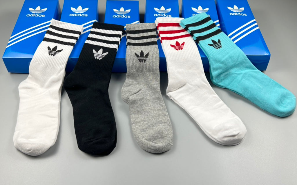 Adidas Contrast Stripe Crew Socks - Boxed Set of 5 Pairs - image 6