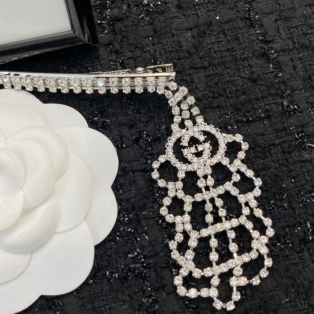 Gucci Crystal Letter Hair Barrette - album image 1