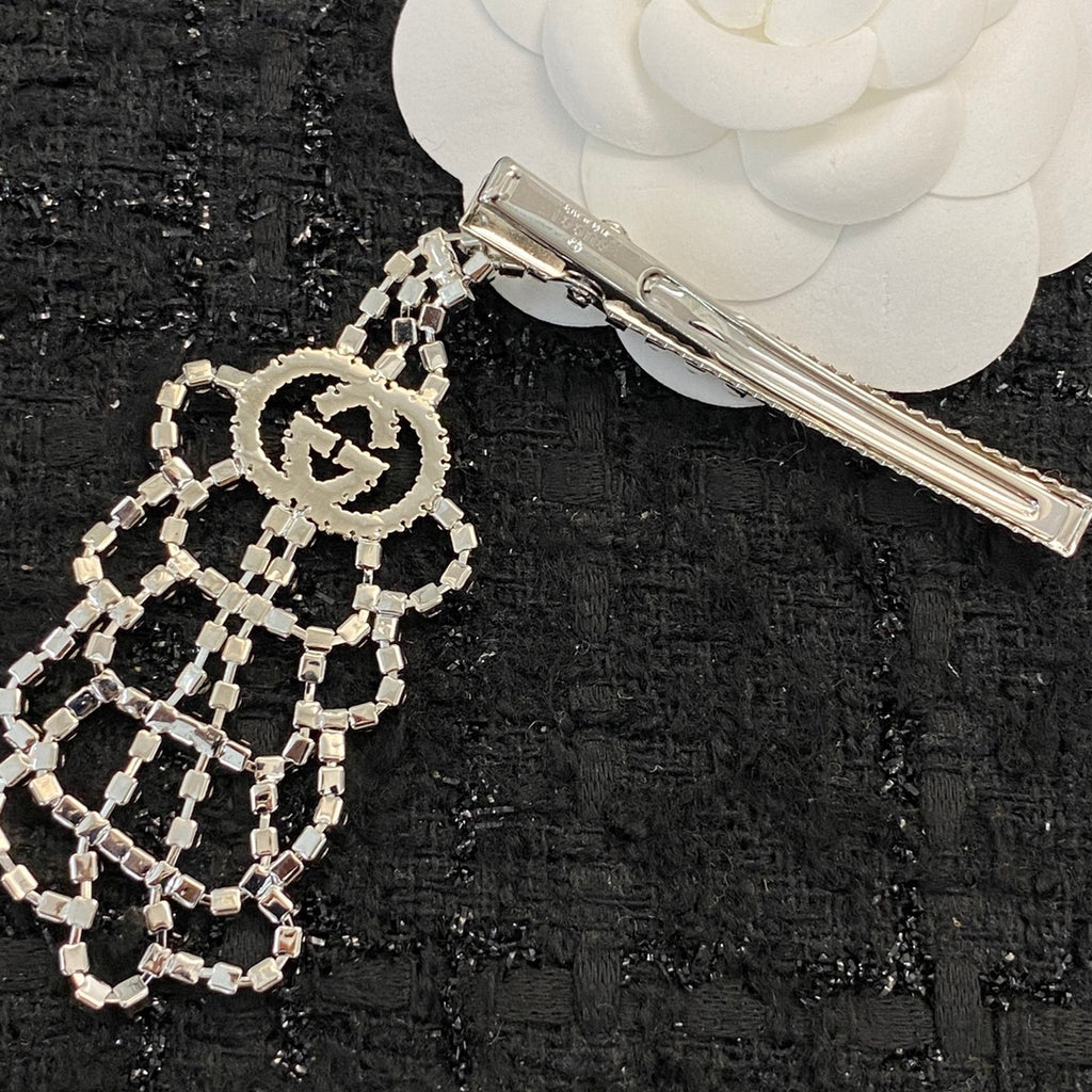 Gucci Crystal Letter Hair Barrette - album image 2