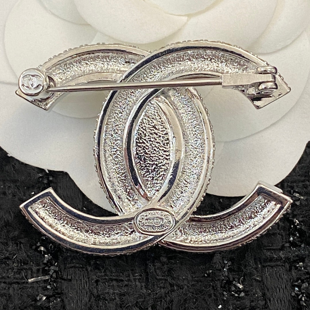 Chanel Interlocking C Crystal Accent Brooch - album image 9