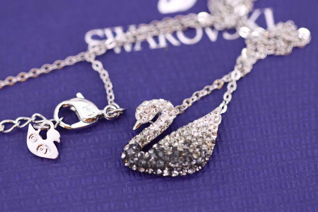Swarovski Black Gradient Crystal Swan Necklace - album image 1