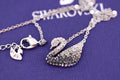 Swarovski Black Gradient Crystal Swan Necklace - album image 1