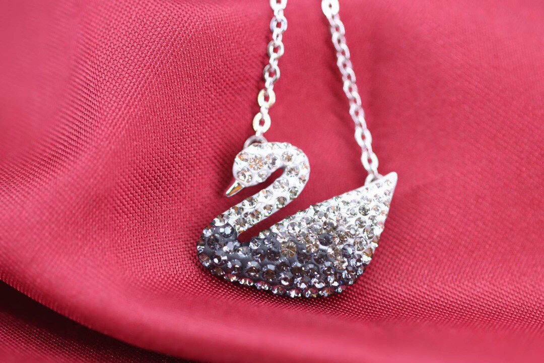 Swarovski Black Gradient Crystal Swan Necklace - album image 3