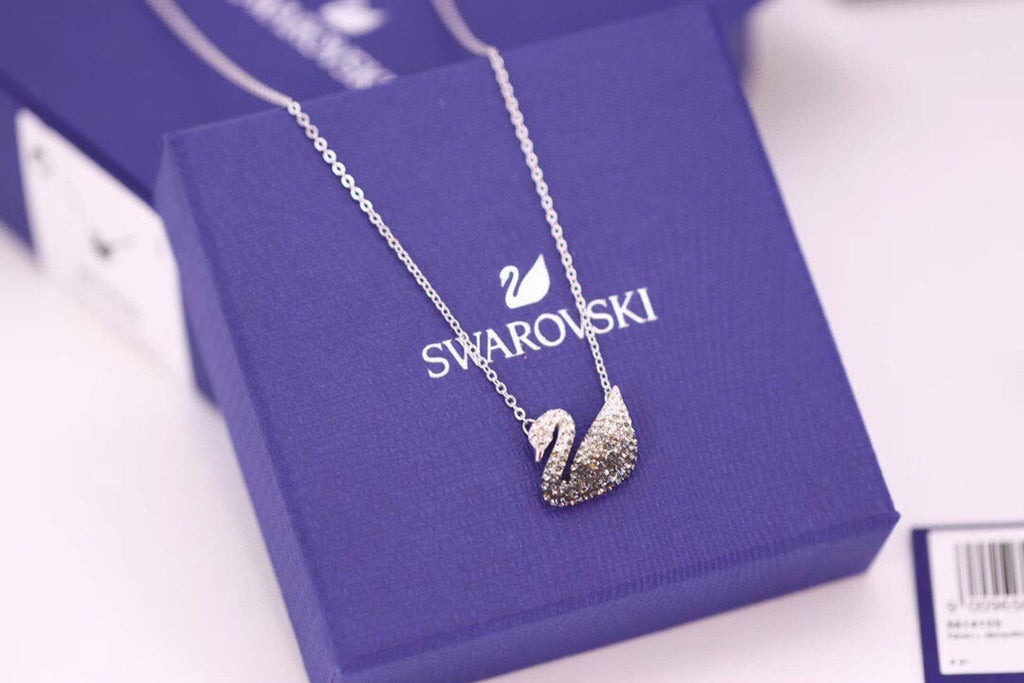 Swarovski Black Gradient Crystal Swan Necklace - album image 6