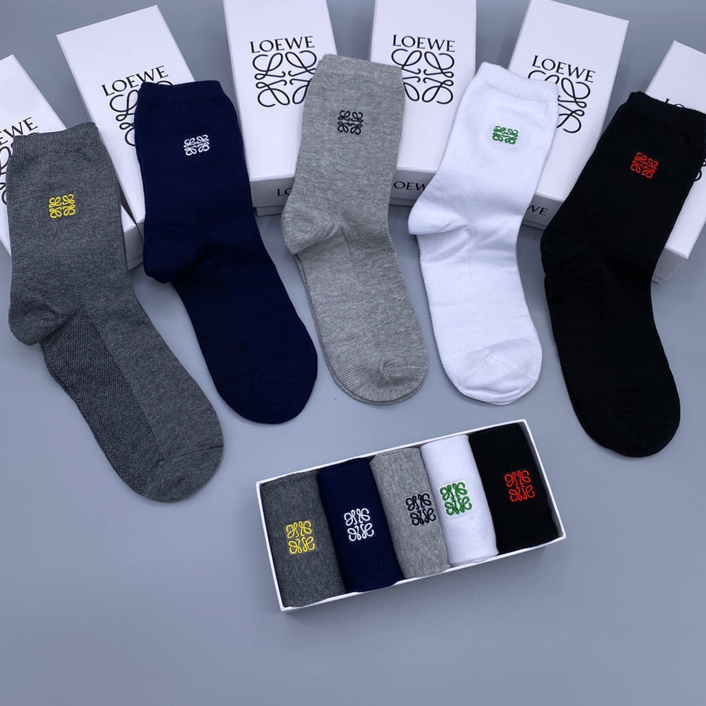 Loewe small contrast anagram crew socks - view 3