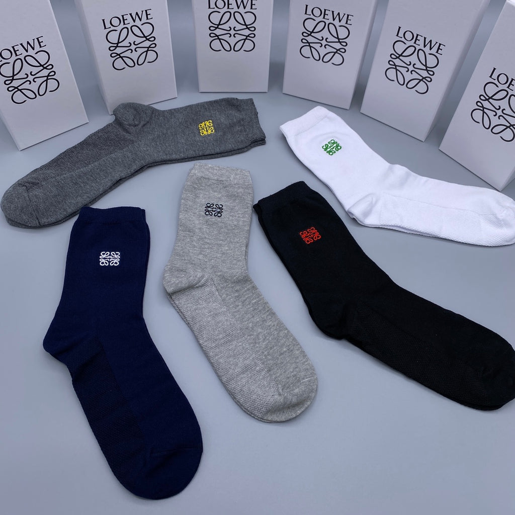 Loewe small contrast anagram crew socks - view 9