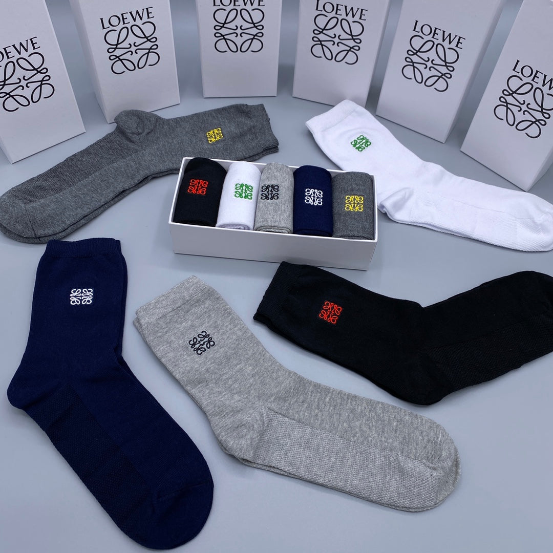 Loewe small contrast anagram crew socks - view 8