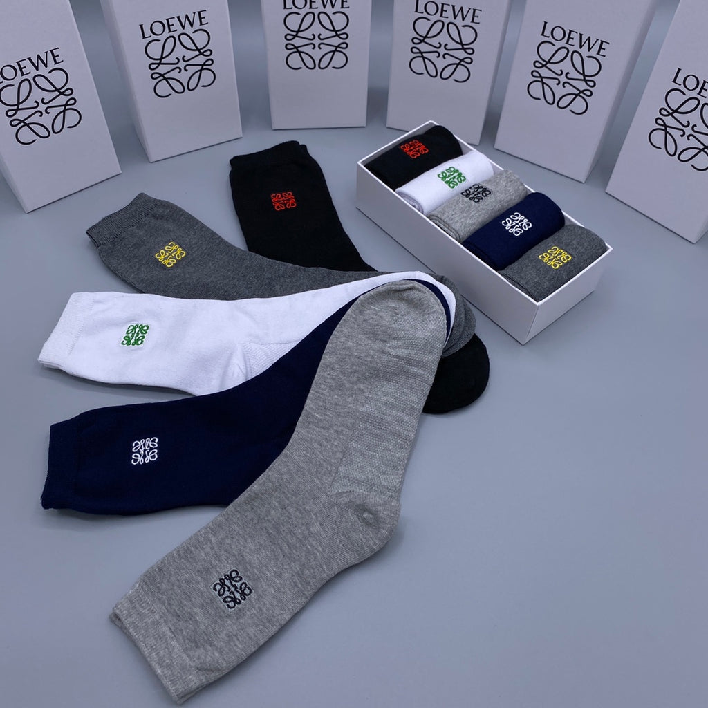 Loewe small contrast anagram crew socks - view 7