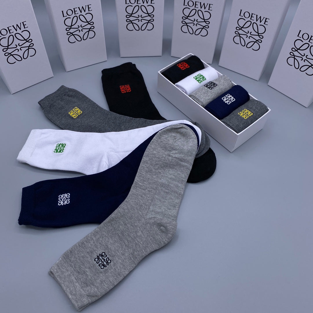 Loewe small contrast anagram crew socks - view 7