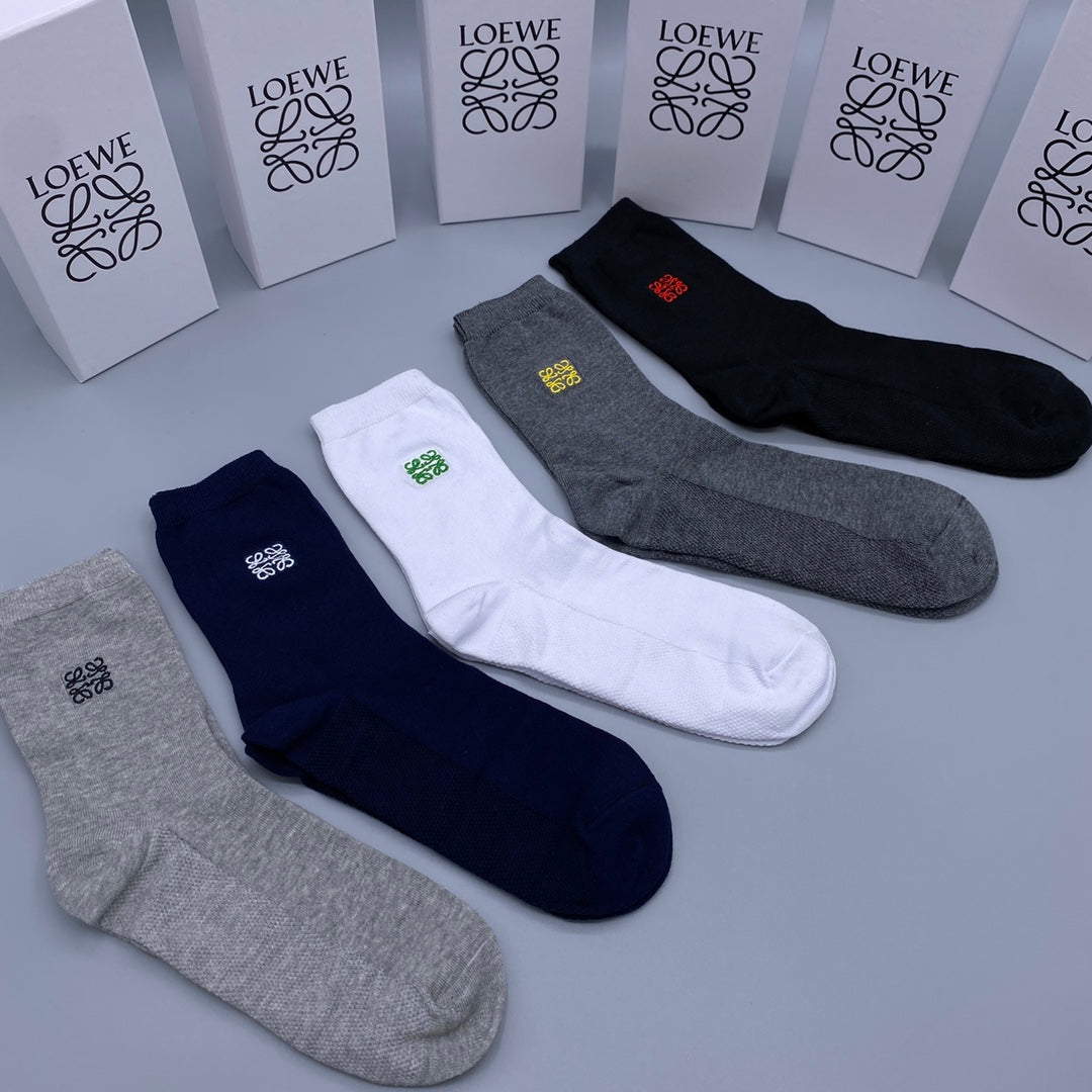 Loewe small contrast anagram crew socks - view 5