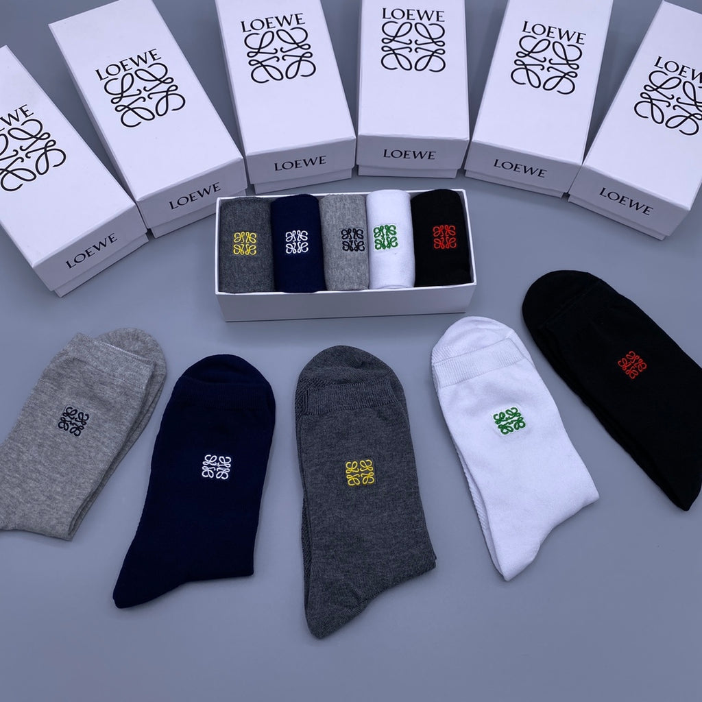 Loewe small contrast anagram crew socks - view 2