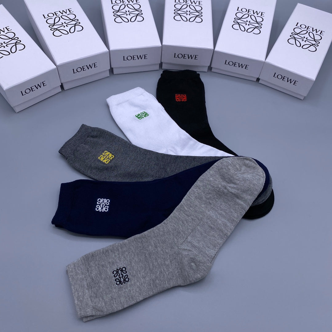 Loewe small contrast anagram crew socks - view 4