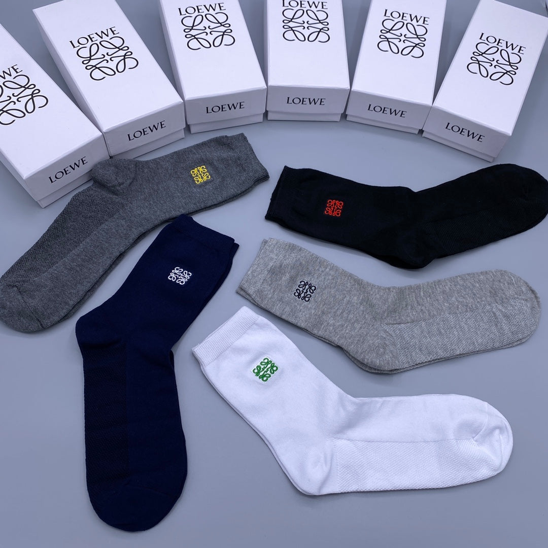 Loewe small contrast anagram crew socks - view 6