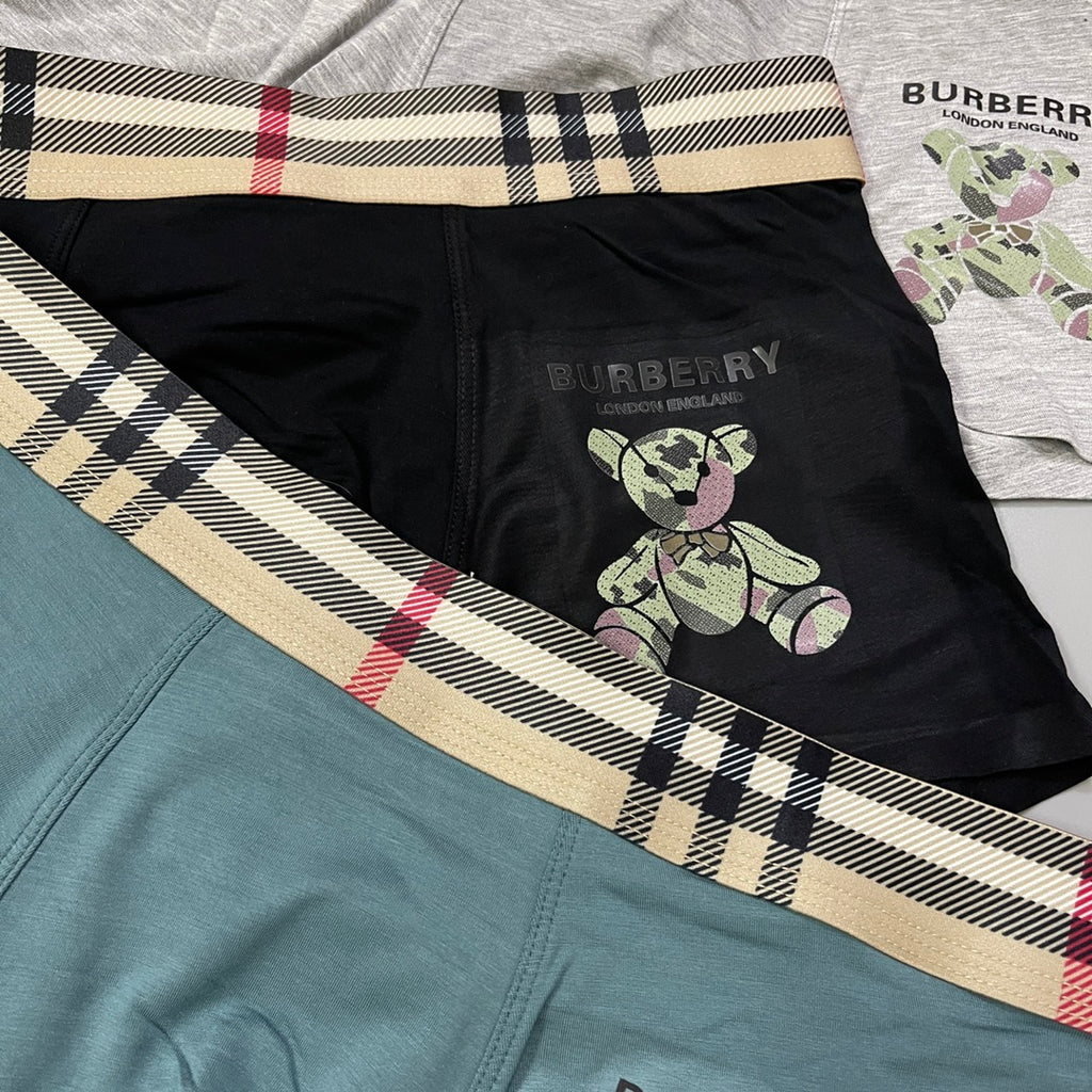 Burberry check waist illustrated bear boxer briefs - view 4