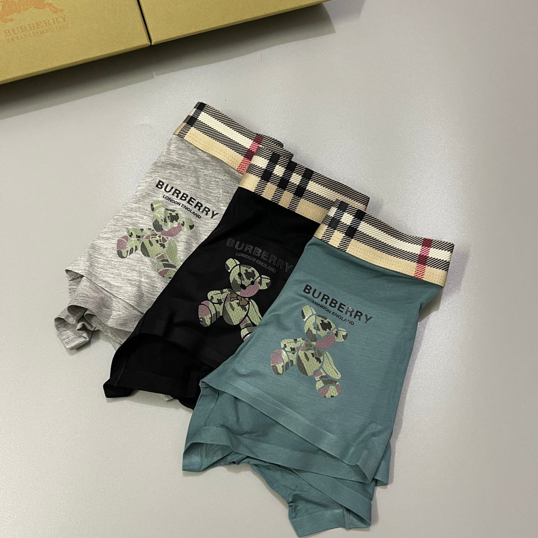 Burberry check waist illustrated bear boxer briefs - view 5