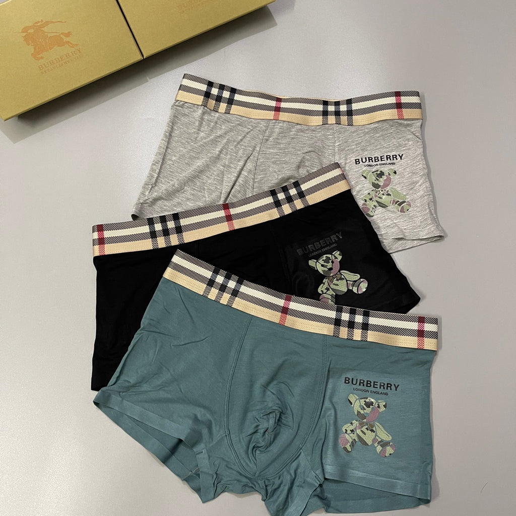 Burberry check waist illustrated bear boxer briefs - view 1
